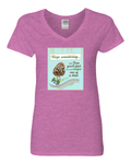 "One Of a Kind Morel"–Women's Semi-Fitted Heavy Cotton V-Neck
