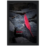 "Feather In the Darkness" Premium Semi-Glossy Paper Wooden Framed Poster