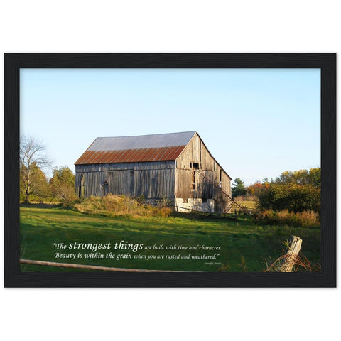 "Beauty In the Grain Barn" Premium Semi-Glossy Wooden Framed Poster